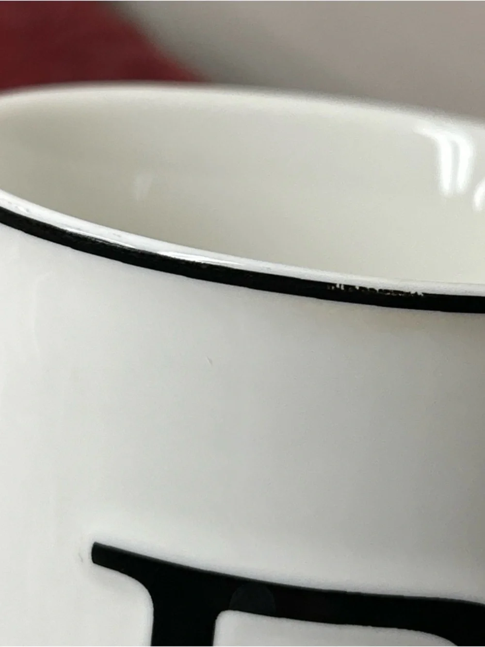 Williams Sonoma‎ White Ceramic Mug Cup with Black 'B' Accent